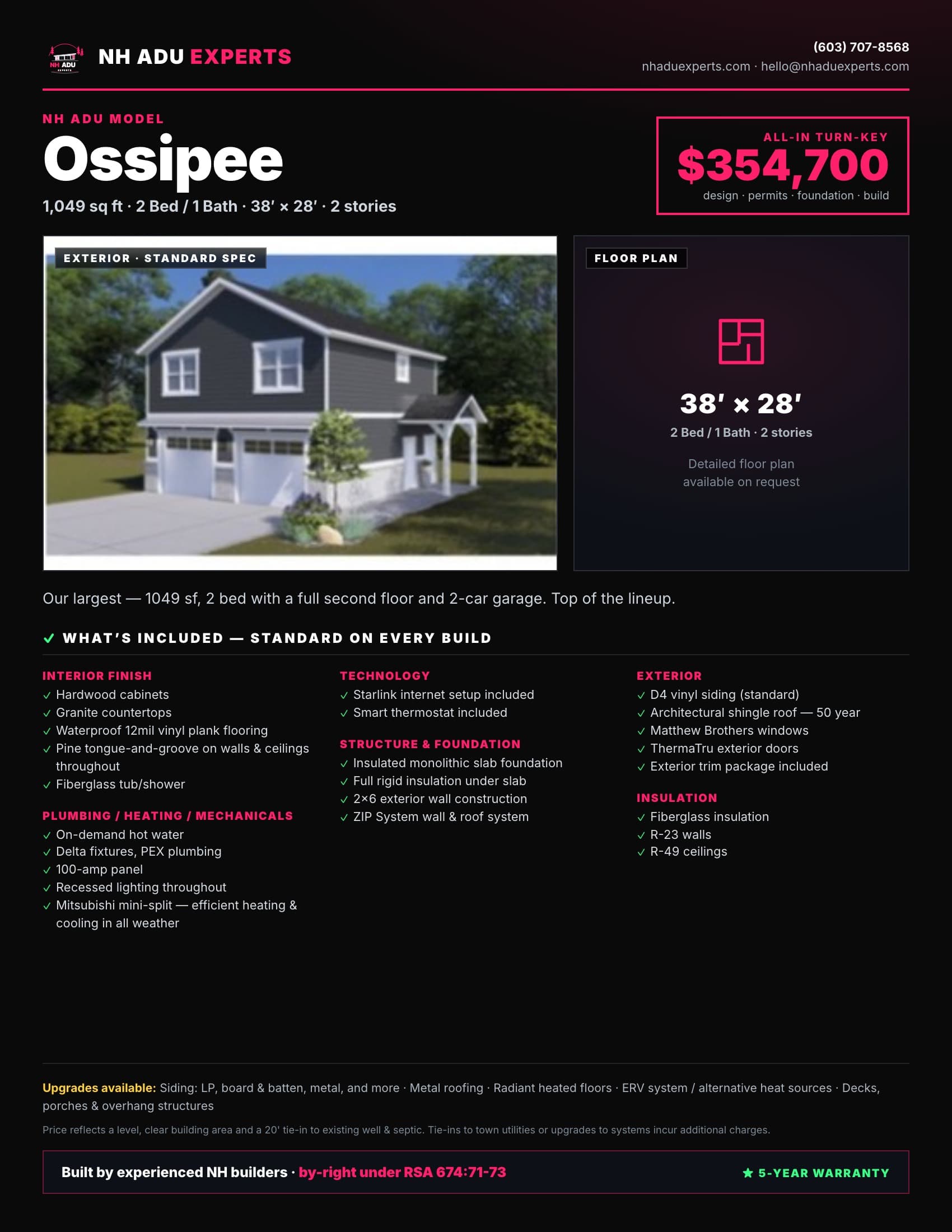 Ossipee marketing flyer