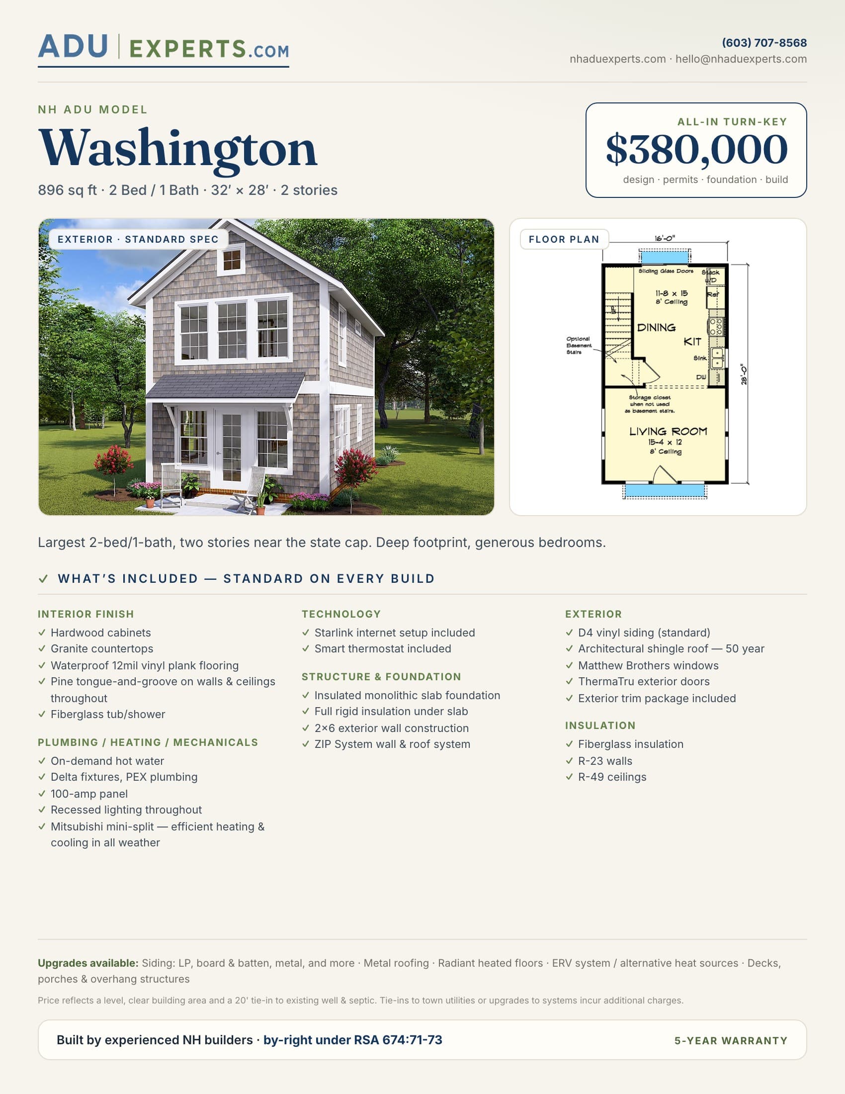 Washington marketing flyer